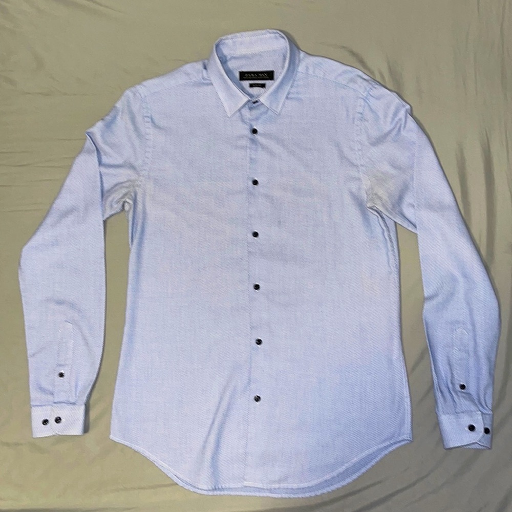 ZARA Light Blue Slim Fit Dress Shirt